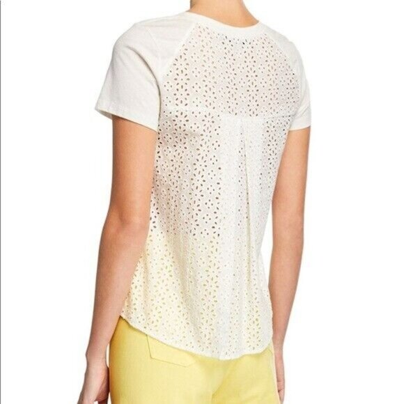 VERONICA BEARD JEANS Womens Mauna Short-Sleeve Eyelet Cotton Tee Size XS‎ - Picture 8 of 8